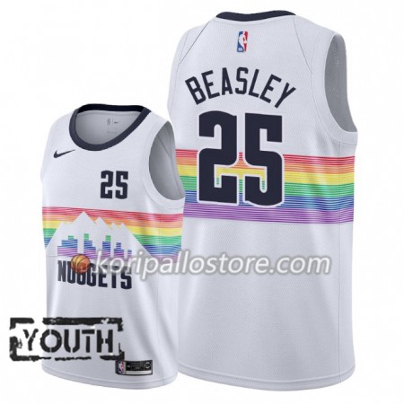 Denver Nuggets Malik Beasley 25 2018-19 Nike City Edition Valkoinen Lasten Pelipaidat Swingman